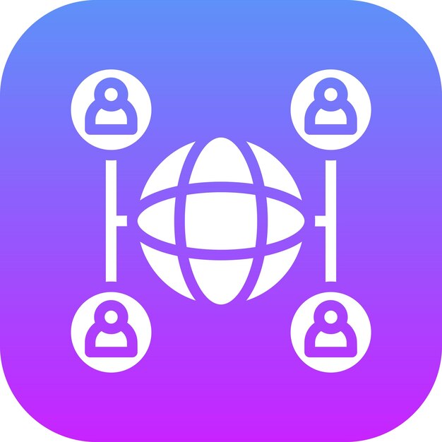 Global Network vector icon illustration of Business and Office iconset