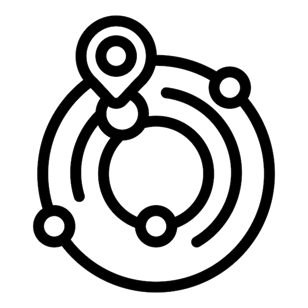 global positioning system tracking location with pin icon