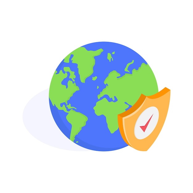 Global security icon design in modern style visually perfect vector