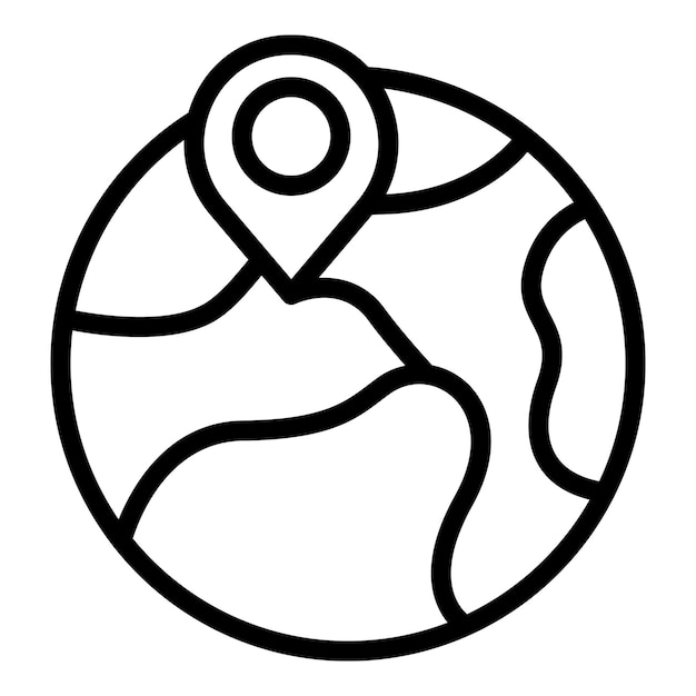 Global shipment icon outline vector Ship center Map date