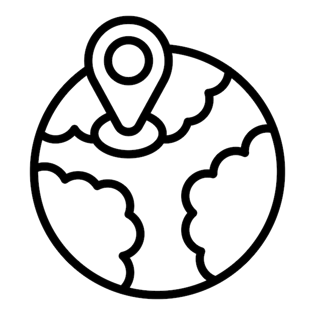 Global store point icon outline vector Shop map Gps supermarket