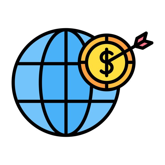 Global Target Flat Illustration