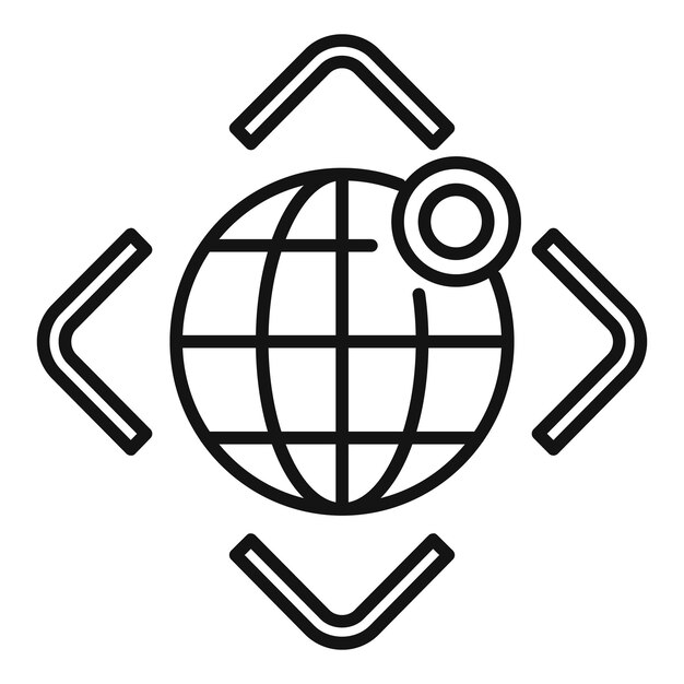 Global virtual tour icon outline vector Online art education