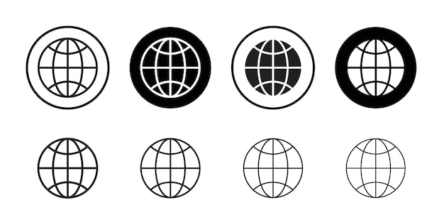 Globe icon Flat art in black and white isolated