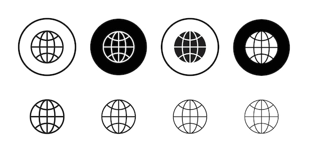 Globe icon Flat fill set collection