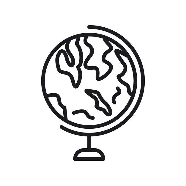 Globe icon set Simple world vector symbol earth planet pictogram Global web url sign in black filled and outlined style