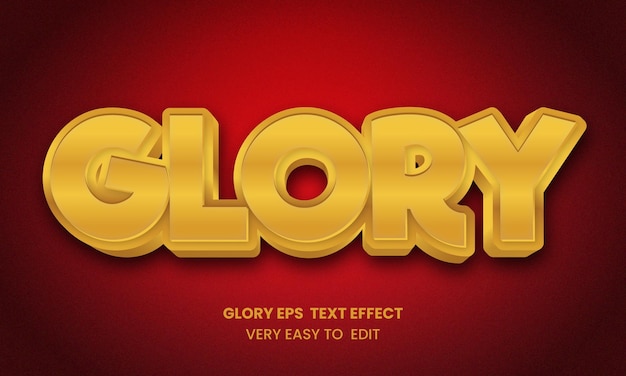 Glory 3d editable text effect template style Premium Vector