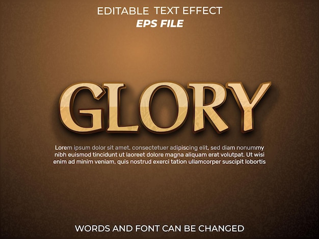 glory text effect font editable typography 3d text