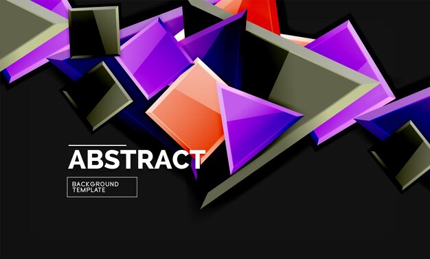 Glossy squares and triangles geometric backgrounds