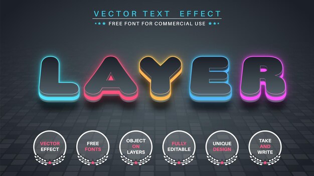 Glow layer  edit text effect font style
