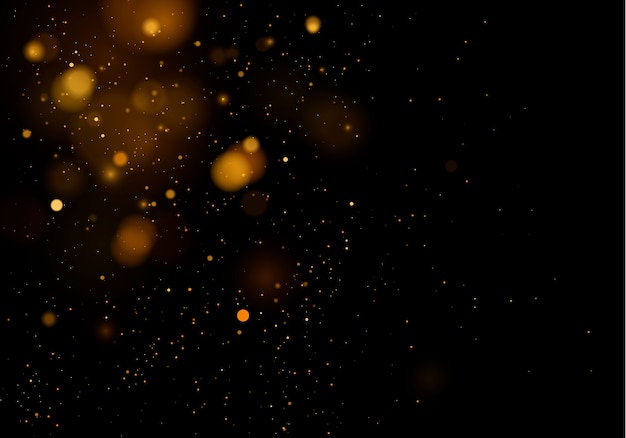 Glowing bokeh lights effect isolated.