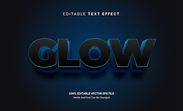 glowing light background 3d text effect editable text effect