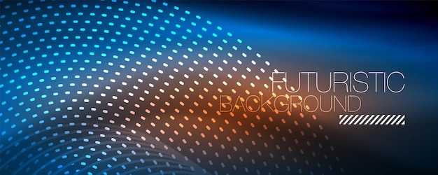 Glowing light particles in dark neon space magic glow shiny abstract background