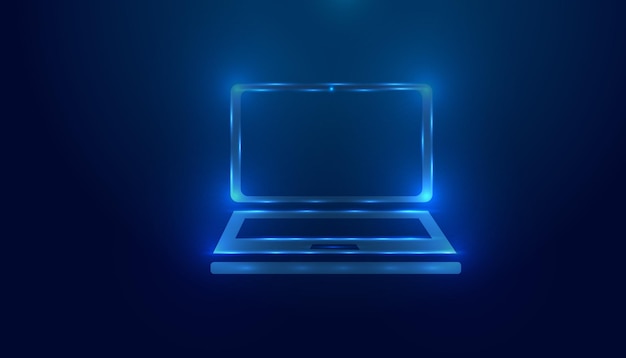 Glowing Neon Laptop in a Cyberpunk Style