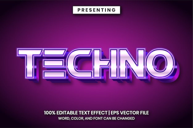 glowing neon light style text effect