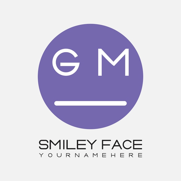 GM initial monogram for Smiley face logo with circle style design