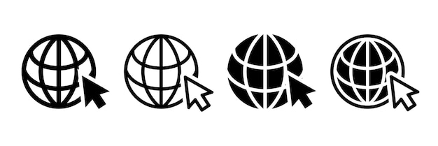 Go to the web icon or Globe symbol and Internet symbol