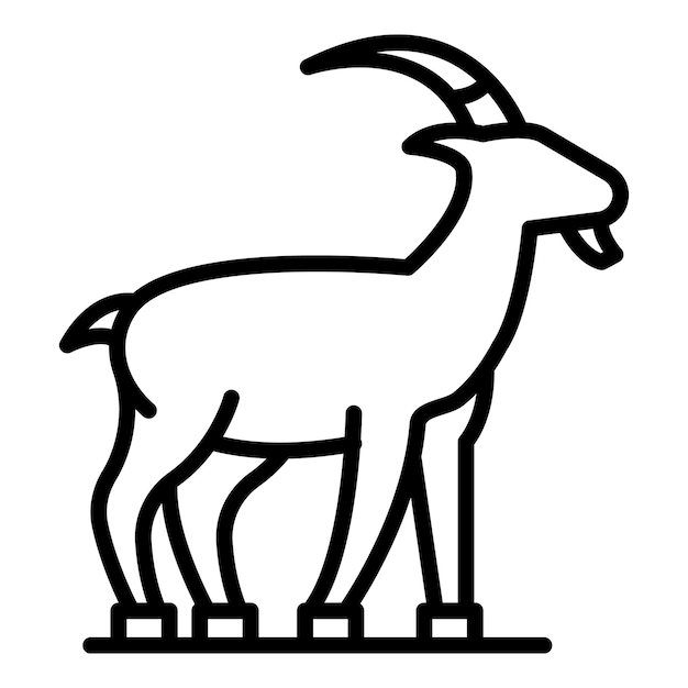 goat icon outline goat vector icon for web design isolated on white background