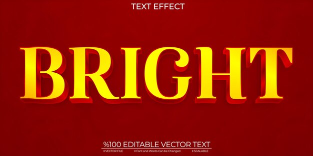 gold and red cute bright editable and scalable template vector text effect