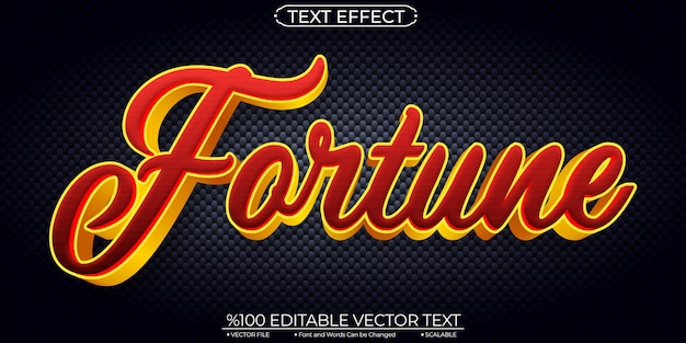 Gold and Red Shiny Fortune Editable and Scalable Vector Text Effect