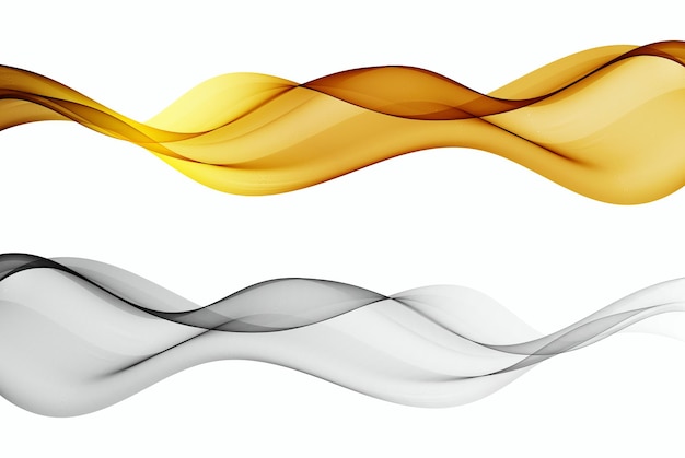 Gold and silver wave Abstract vector wave flow waves set