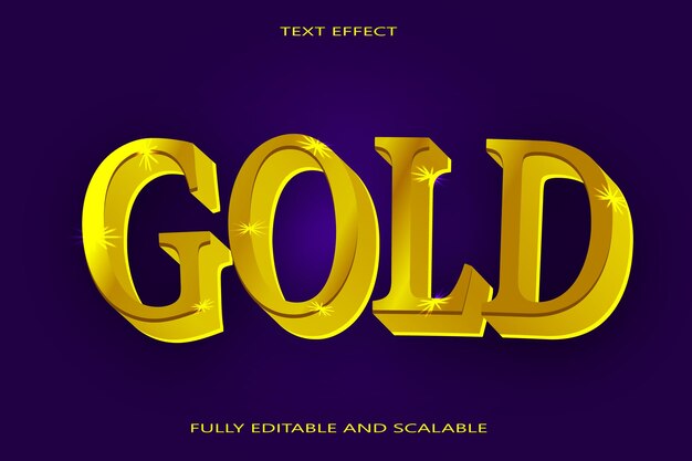 Gold editable Text effect 3 Dimension emboss Neon style