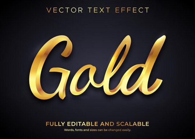 gold editable vector text effect