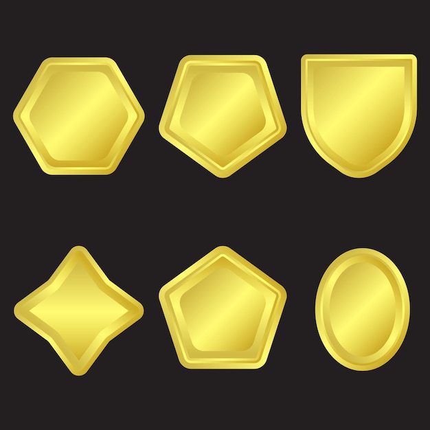 Gold Emblem shield badge symbol Free Vector