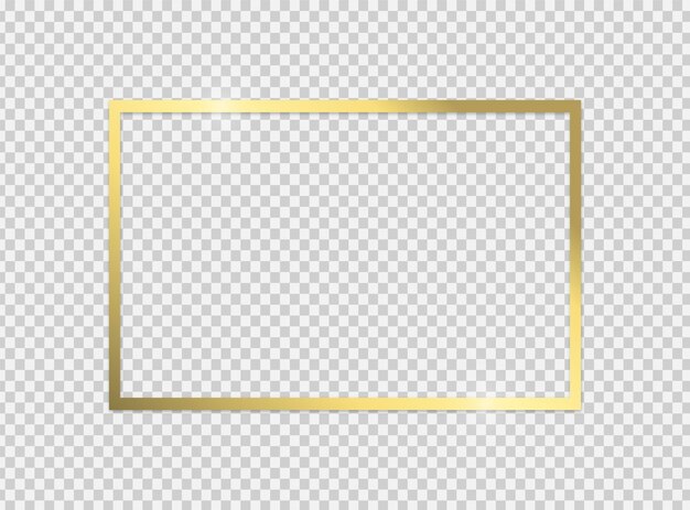 Gold frame vector Trendy rectangle border Gold frame isolated on transparent background Useful