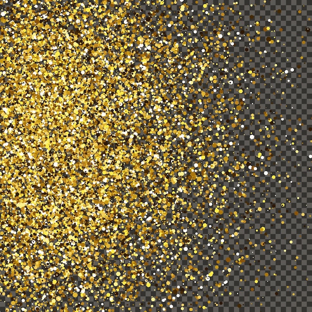 gold glittering dust on a gray transparent background dust with gold glitter effect and empty space for your text vector illustration