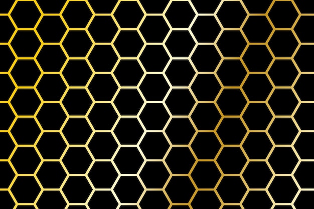 Gold hexagon seamless geometric pattern vector