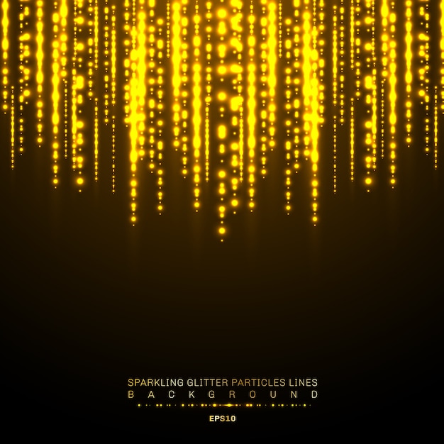 Gold lights shiny vertical line glitters background