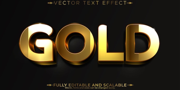 gold text effect editable luxury and elegant text style