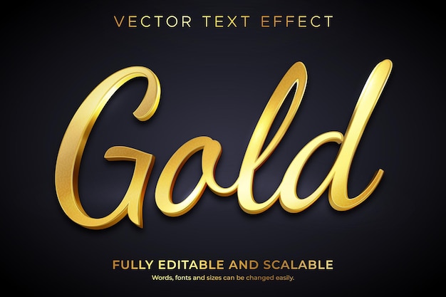 Gold typography editable effect vector
