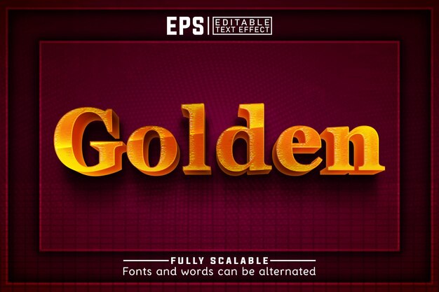 GOLDEN 3d Editable text effect