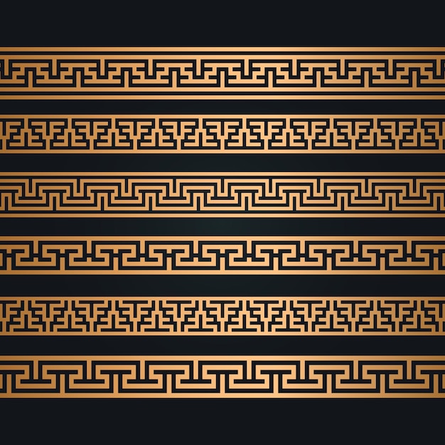 Golden Border decoration elements patterns line pattern seamless fabric textile texture style