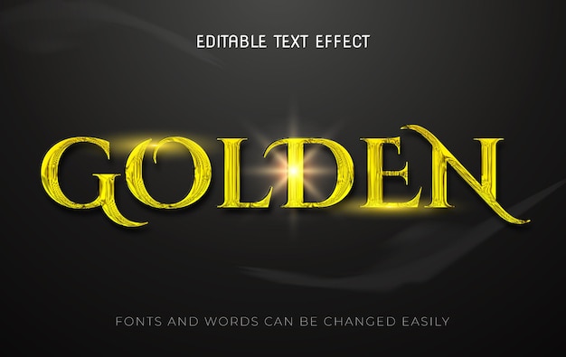 Golden glossy 3d editable text effect