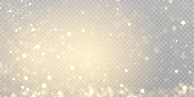 Golden glow effect glare explosion sparkle sun glare sparks and stars on transparent background