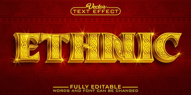 golden luxury historic cultural ethnic vector editable text effect template