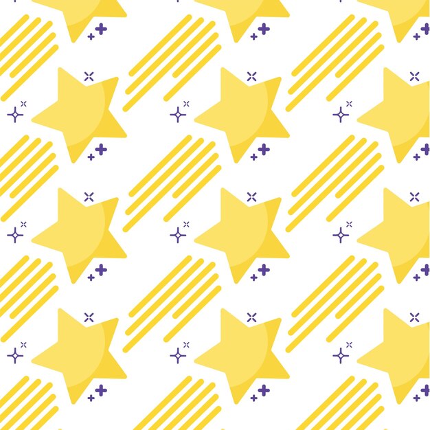 Golden star shape seamless pattern background Vector illustration