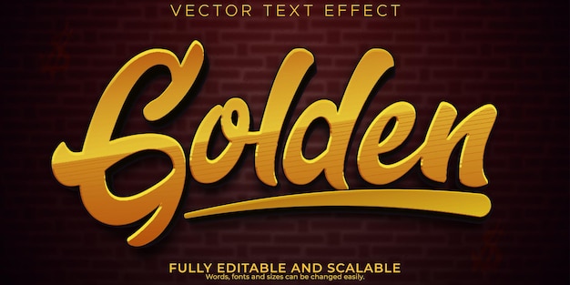 Golden text effect editable luxury and graffiti text style