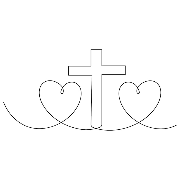 good friday single line art continuous one line drawing of isolated outline vector icon