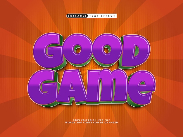 good game editable text effect in kids and happy text style