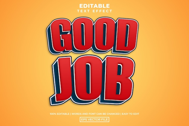 Good job editable text effect