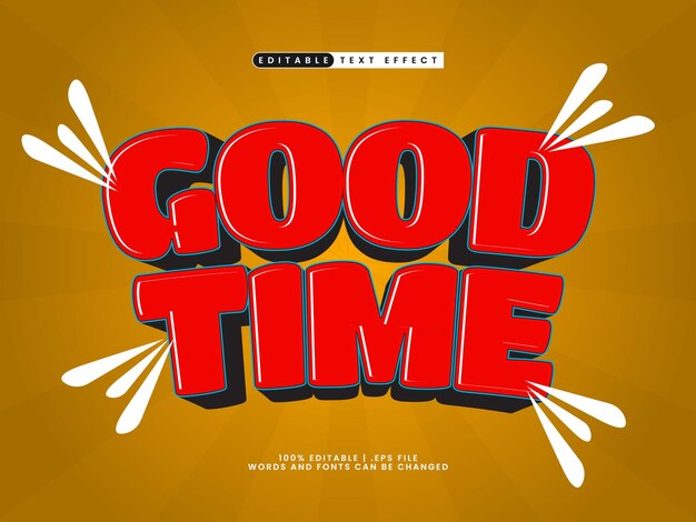 good time editable text effect in kids and colorful text style