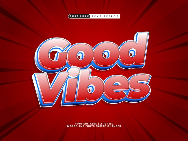 good vibes editable text effect in modern text style