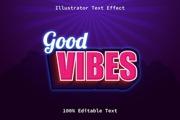 Good Vibes With Modern Style Editable Text Effect