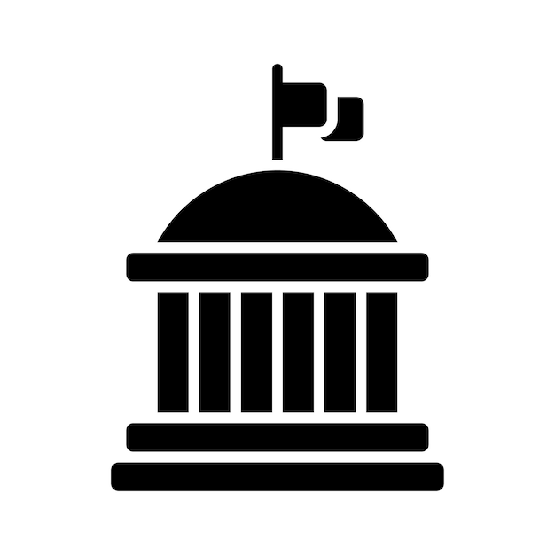 Government building line icon Capitol parliament congress government institution public building administration politics democracy authority state legislative structure architecture