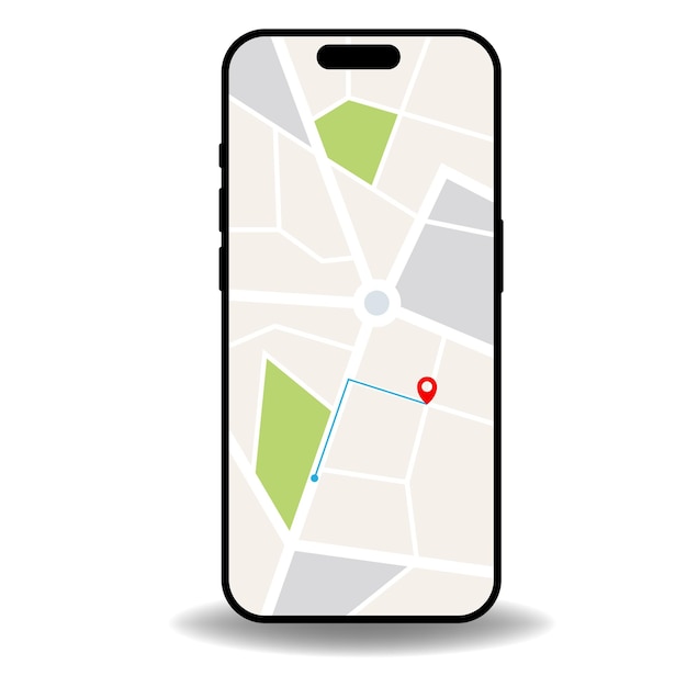 gps navigation in smartphone vector