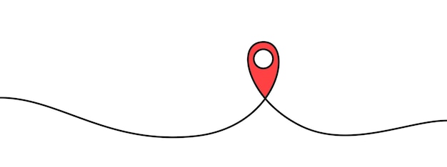 GPS pin one line style illustration